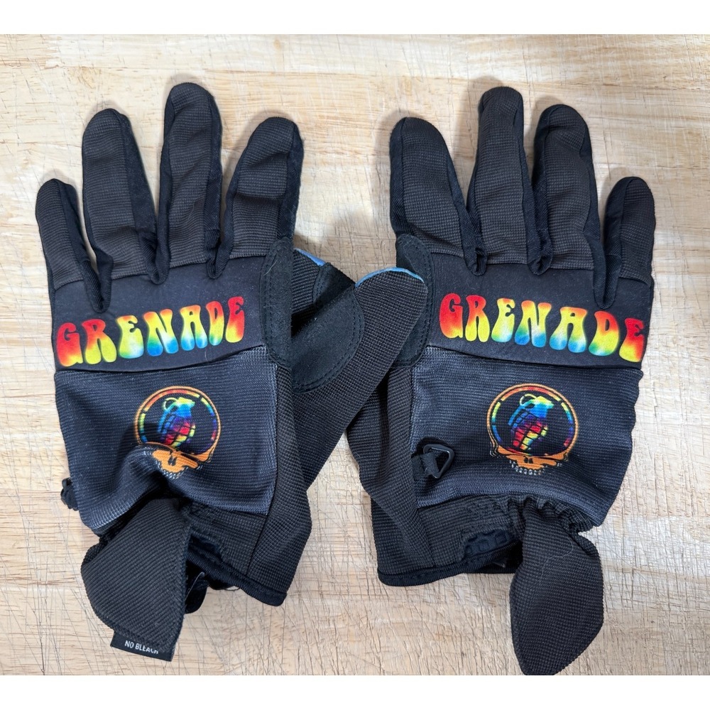 Vintage Grenade Grateful Dead Hippie Tie Dye Finger Style Snowboard Gloves Large